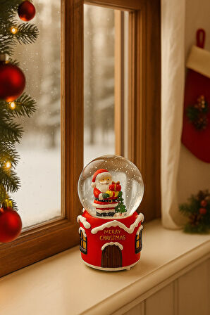 Müzikli Pilli Noel Babalı Sulu Kar Küresi