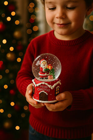 Müzikli Pilli Noel Babalı Sulu Kar Küresi