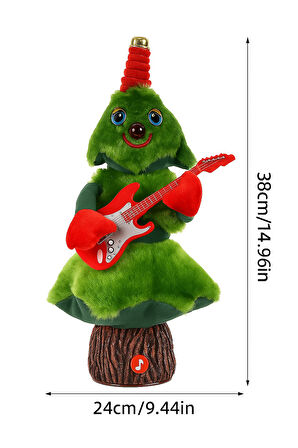 Müzikli Dans Eden Noel Ağacı & Şarkı Söyleyen Yılbaşı Süsü, Hareketli ve USB Şarjlı Dekoratif Oyunca