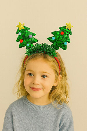 Yılbaşı Ağaçlı Işıltılı Taç – Kutlama ve Parti Aksesuarı (2)