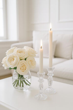 2’li Kristal Cam Şamdan Seti