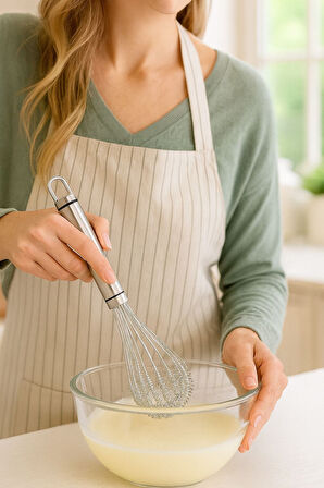 Lux Paslanmaz Çelik Helezon Yaylı Profesyonel Pastacı Balon Çıprıcı