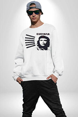 Che Guevara  Kadın Erkek Beyaz Sweatshirt 