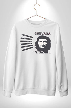 Che Guevara  Kadın Erkek Beyaz Sweatshirt 