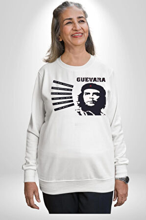 Che Guevara  Kadın Erkek Beyaz Sweatshirt 