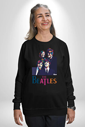 The Beatles Kadın Erkek Siyah Sweatshirt 