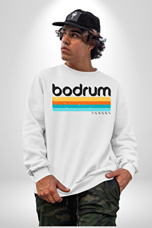 Bodrum Türkiye Kadın Erkek Beyaz Sweatshirt 