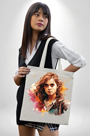 Hermione Granger Harry Potter 35X40 Kadın Erkek Çocuk Ekru Ham Bez Çanta