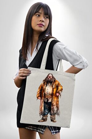 Rubeus Hagrid Harry Potter Karakteri  35X40 Kadın Erkek Çocuk Ekru Ham Bez Çanta