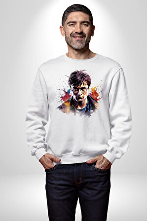 Harry Potter Sinema Kadın Erkek Beyaz Sweatshirt 