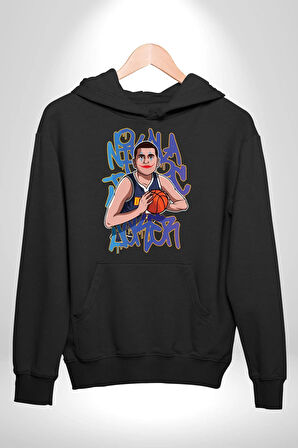 Basketbol Joker Kadın Erkek  Siyah Kapüşonlu Sweatshirt Hoodie