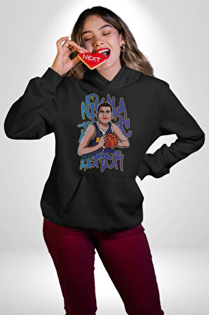 Basketbol Joker Kadın Erkek  Siyah Kapüşonlu Sweatshirt Hoodie