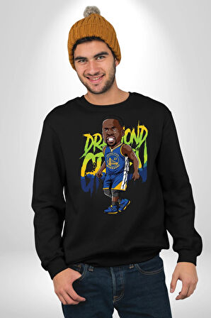 Draymond Green Basketbol Golden State  Kadın Erkek Siyah Sweatshirt 