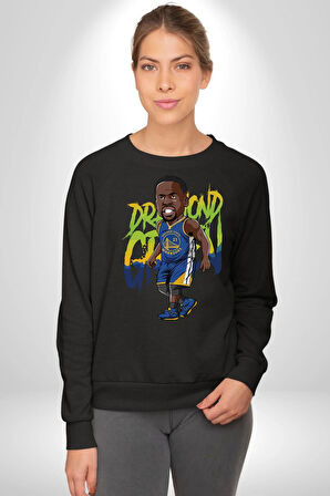 Draymond Green Basketbol Golden State  Kadın Erkek Siyah Sweatshirt 