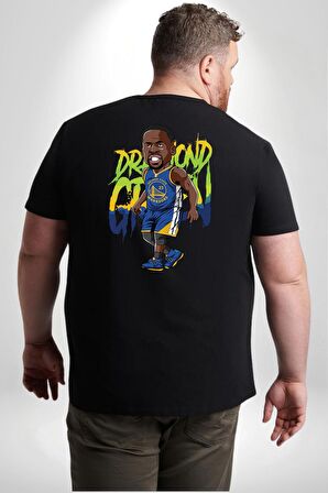 Draymond Green Basketbol Golden State  Büyük Beden Siyah Tişört Kadın Erkek Ünisex Sırt Baskılı