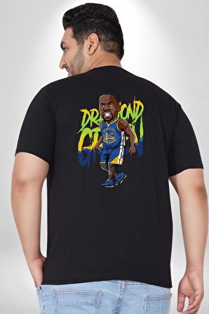 Draymond Green Basketbol Golden State  Büyük Beden Siyah Tişört Kadın Erkek Ünisex Sırt Baskılı