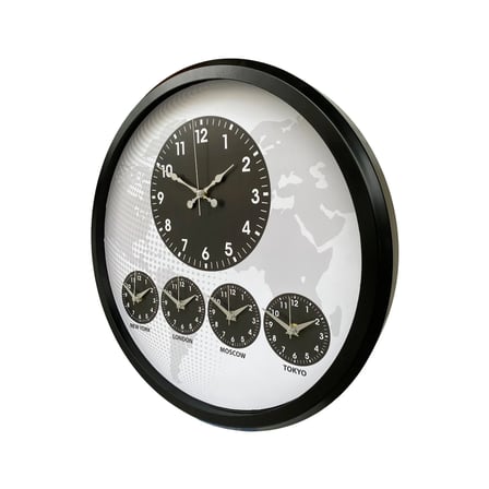Siyah Sade ve Şık 52 Cm Dünya Saati iegxx