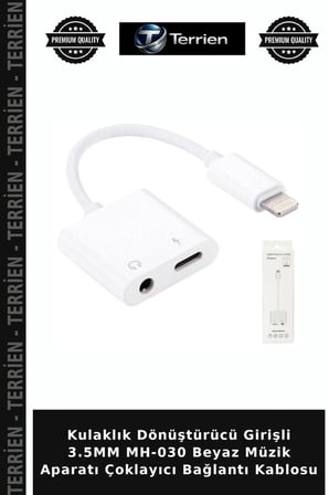 Kulaklık Dönüştürücü Girişli 3.5MM MH-030 Beyaz Müzik Aparatı Çoklayıcı Bağlantı Kablosu