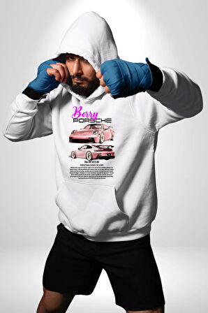Porsche 911 GT3 Kadın Erkek  Beyaz Kapüşonlu Sweatshirt Hoodie