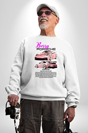 Porsche 911 GT3 Kadın Erkek Beyaz Sweatshirt 