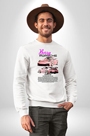 Porsche 911 GT3 Kadın Erkek Beyaz Sweatshirt 