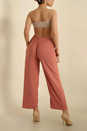 Censey Kadın Normal Bel Bol Paça Palazzo Pantolon - Yazlık Rahat Kumaş - Şık Günlük Kombin