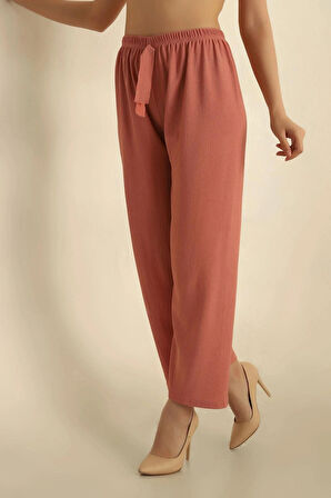 Censey Kadın Normal Bel Bol Paça Palazzo Pantolon - Yazlık Rahat Kumaş - Şık Günlük Kombin