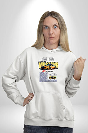 Porsche 911 GT 3 RS Kadın Erkek  Beyaz Kapüşonlu Sweatshirt Hoodie