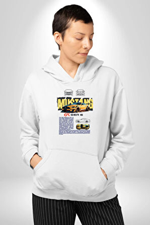Porsche 911 GT 3 RS Kadın Erkek  Beyaz Kapüşonlu Sweatshirt Hoodie