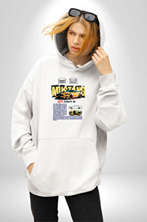 Porsche 911 GT 3 RS Kadın Erkek  Beyaz Kapüşonlu Sweatshirt Hoodie