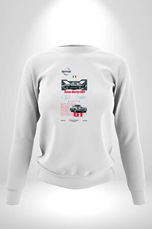 Aston Martin DB4 Kadın Erkek Beyaz Sweatshirt 