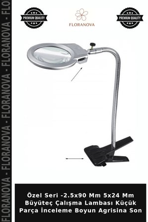 Özel Seri -2.5x90 Mm 5x24 Mm Büyüteç Çalışma Lambası Küçük Parça İnceleme Boyun Agrisina Son
