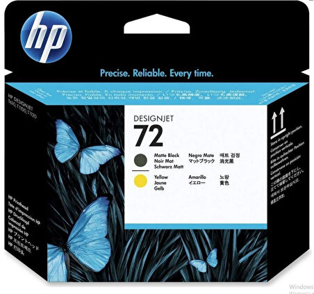 HP 72 Matt Black/Yellow Baskı Kafası Orijinal Plotter Designjet Printhead (C9384A)