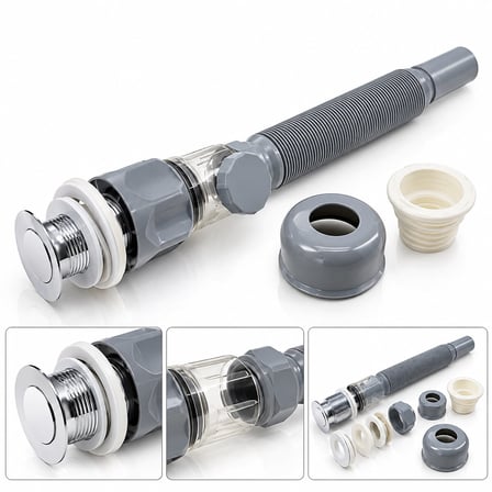 LAVABO ATLI KOKU ÖNLEYİCİ KÖRÜKLÜ ŞEFFAF SİFON (5671) gotlthmngoxx