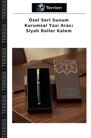 Özel Seri Sunum Kurumsal Yazı Aracı Siyah Roller Kalem