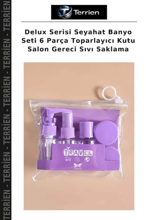 Delux Serisi Seyahat Banyo Seti 6 Parça Toparlayıcı Kutu Salon Gereci Sıvı Saklama