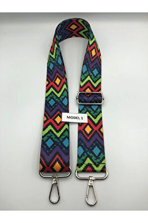 Ayarlanabilir Çanta Askısı Çanta Sapı Çanta Aksesuarı 4cm X 120cm Etnik Desen 1