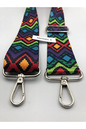 Ayarlanabilir Çanta Askısı Çanta Sapı Çanta Aksesuarı 4cm X 120cm Etnik Desen 1