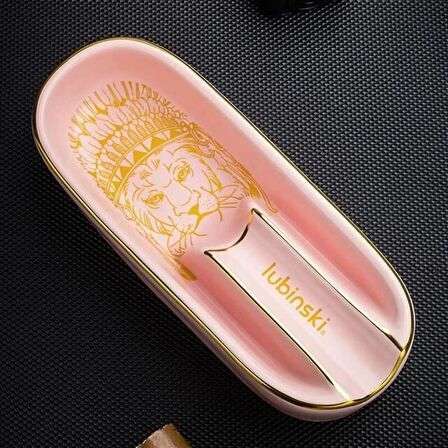 Lubinski Lion Mat Porselen Puro Küllüğü Pembe/Gold Tekli (5527AT)