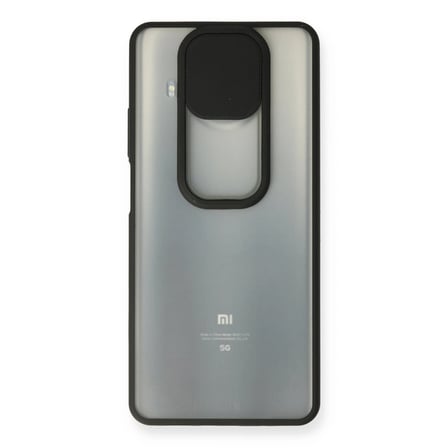 Xiaomi Mi 10t Lite Kılıf Palm Buzlu Kamera Sürgülü Silikon - Siyah iegxx