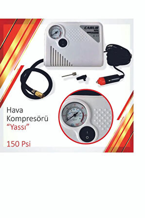 Çakmaklık Girişli Oto Araç Mini Hava Kompresörü 12 V 150 Psı Yassı Lastik Şişirici Taşınabilir