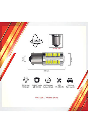 Tek Duy 93 Mercekli 33 Led Beyaz Ampul