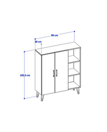 Vega Çok Amaçlı Dolap - Kapaklı - Raflı 