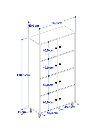 Lego XL Büyük Boy Çok Amaçlı Dolap - Antrasit 