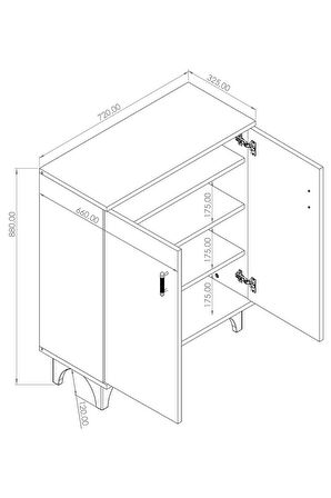 Çok Amaçlı Dolap 72 cm