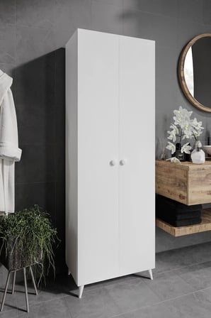 KZNMOB HOME 2 Kapaklı 5 Bölmeli Geniş Çok Amaçlı Banyo Dolabı - Tamamı 1. Kalite MDF