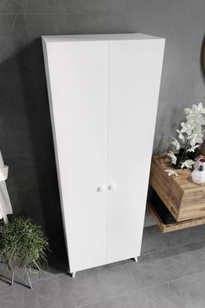 KZNMOB HOME 2 Kapaklı 5 Bölmeli Geniş Çok Amaçlı Banyo Dolabı - Tamamı 1. Kalite MDF