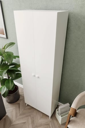 KZNMOB HOME 2 Kapaklı 5 Bölmeli Geniş Dosya, Klasör Evrak, Ofis Dolabı Beyaz - Tamamı 1. Kalite MDF