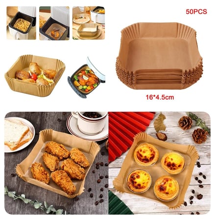 Ev Aleti Aksesuarı Akşam Yemeği Pratik Yardımcı Büyük Boy Air Fryer Fritöz Pişirme Kağıdı 50 Adet