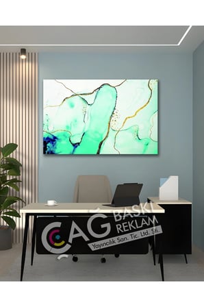 Soyut Renkli Göz Alıcı Estetik Şık Cam Tablo Modern Ev Ofis Salon Oda Duvar Dekoru Hediyelik